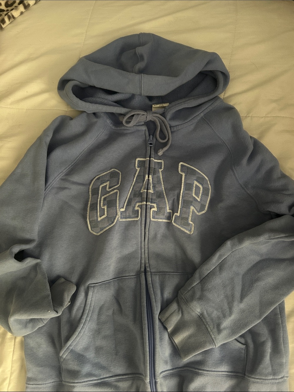 GAP Light Blue Hooded Zip-Up Sweatshirt